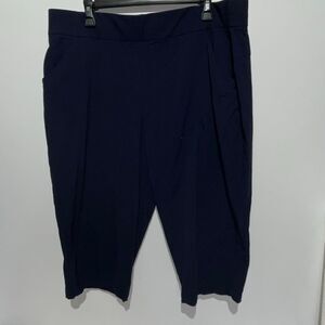 Columbia Women's Navy Blue Stretch Pull-On Flat Front Bermuda Shorts Size 2XL